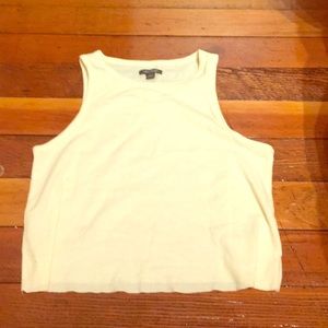 Yellow cropped shirt